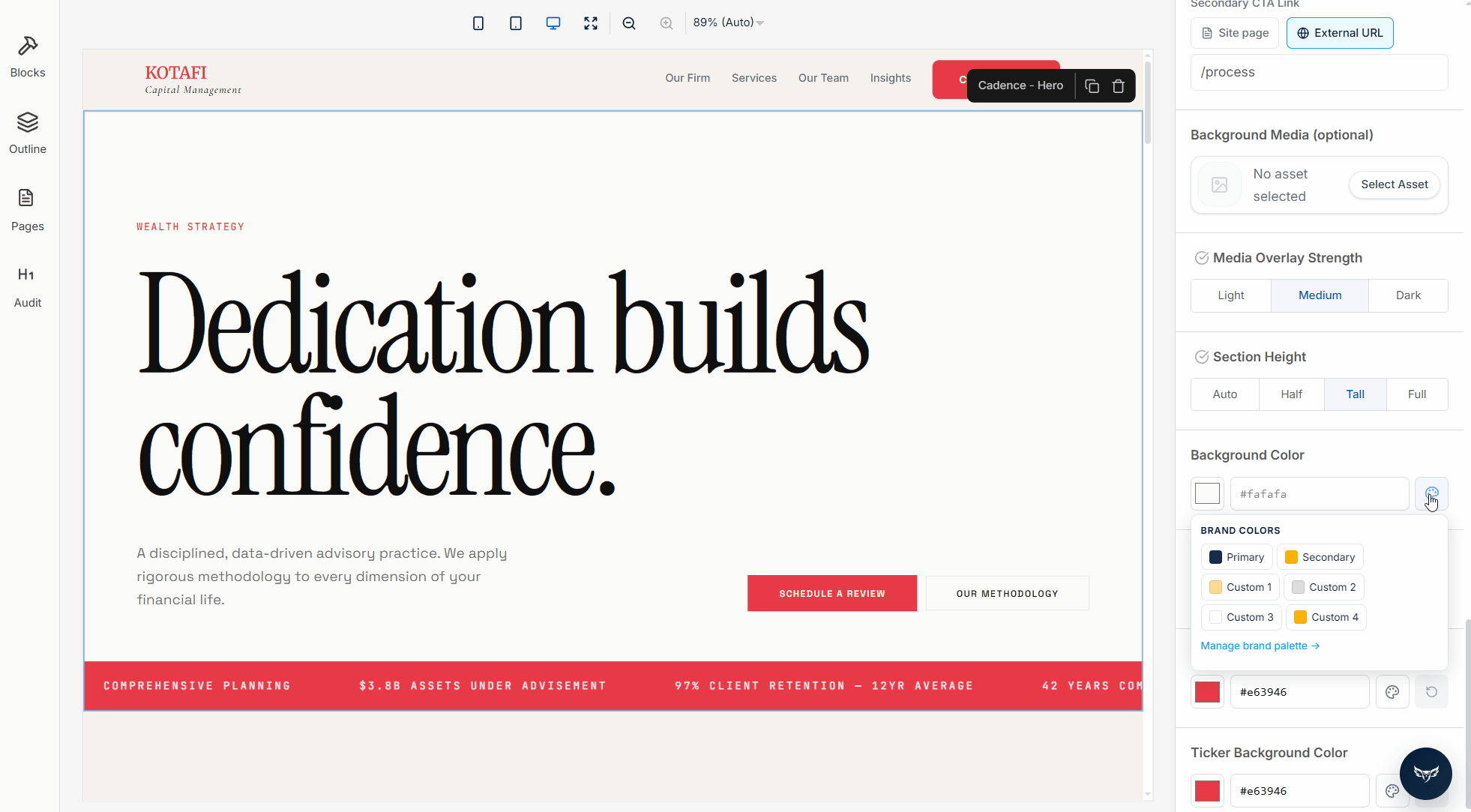 Azella AI self-serve editor interface