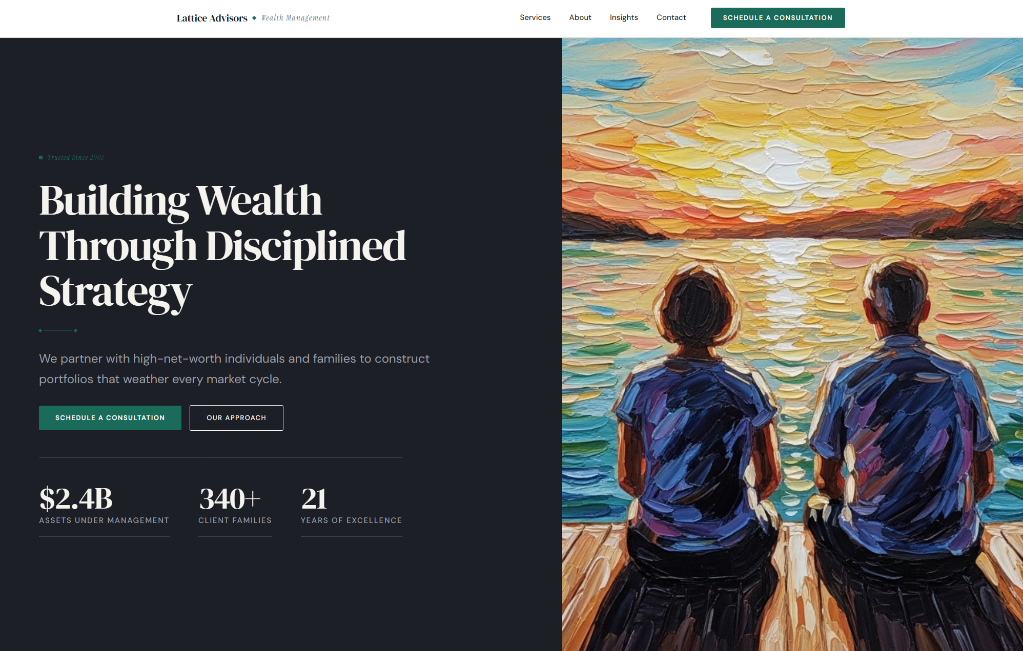 Professional financial advisor website built by Azella AI